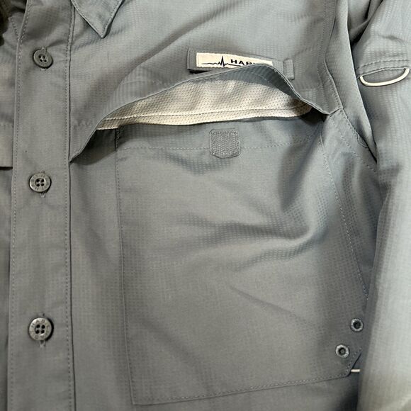 HABIT MENS Long SLEEVE RIVER Fishing Vented Outdoor SHIRT Roll Tab Gray Medium - Picture 4 of 10